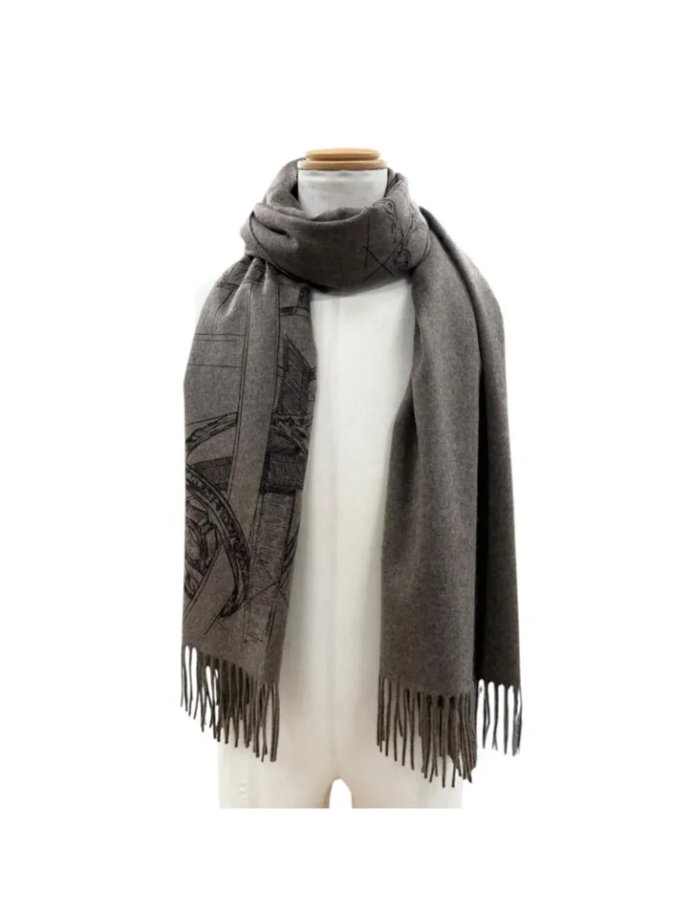 Hermes 100% 272800 Scarves Gray